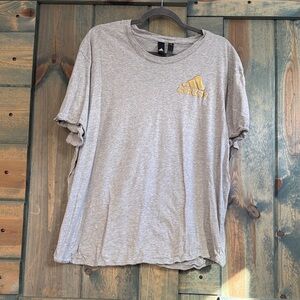 Adidas Heather Gray Tee with Gold Emblem